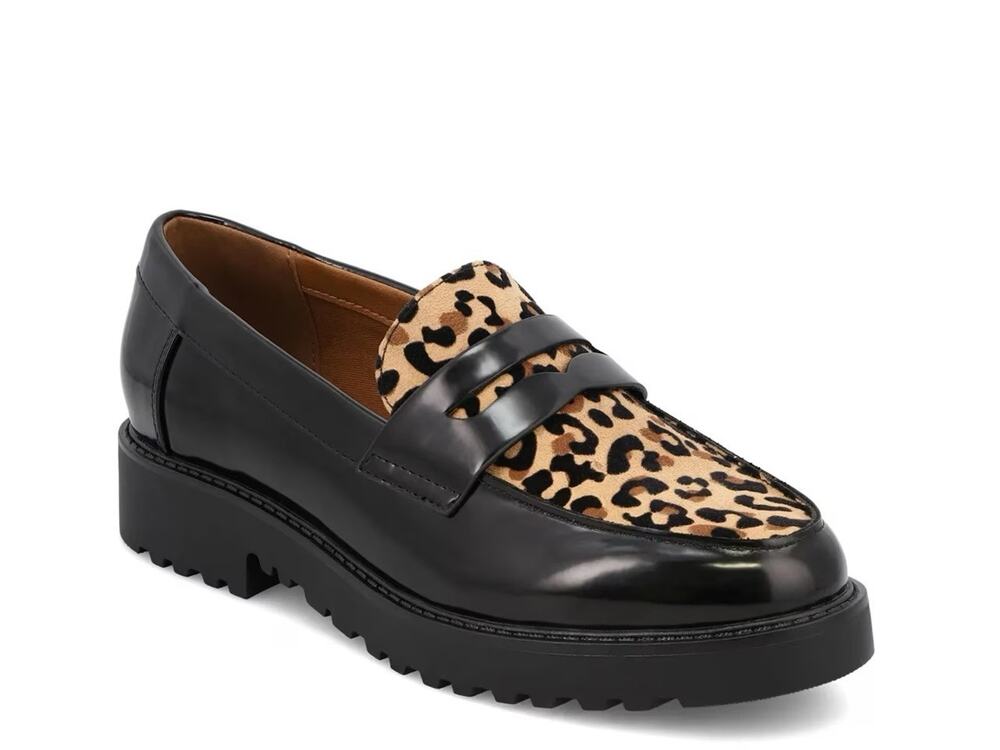 MIA Hali-W Women’s Black Loafers Slip-On Almond Toe Comfort Shoes US 8.5W